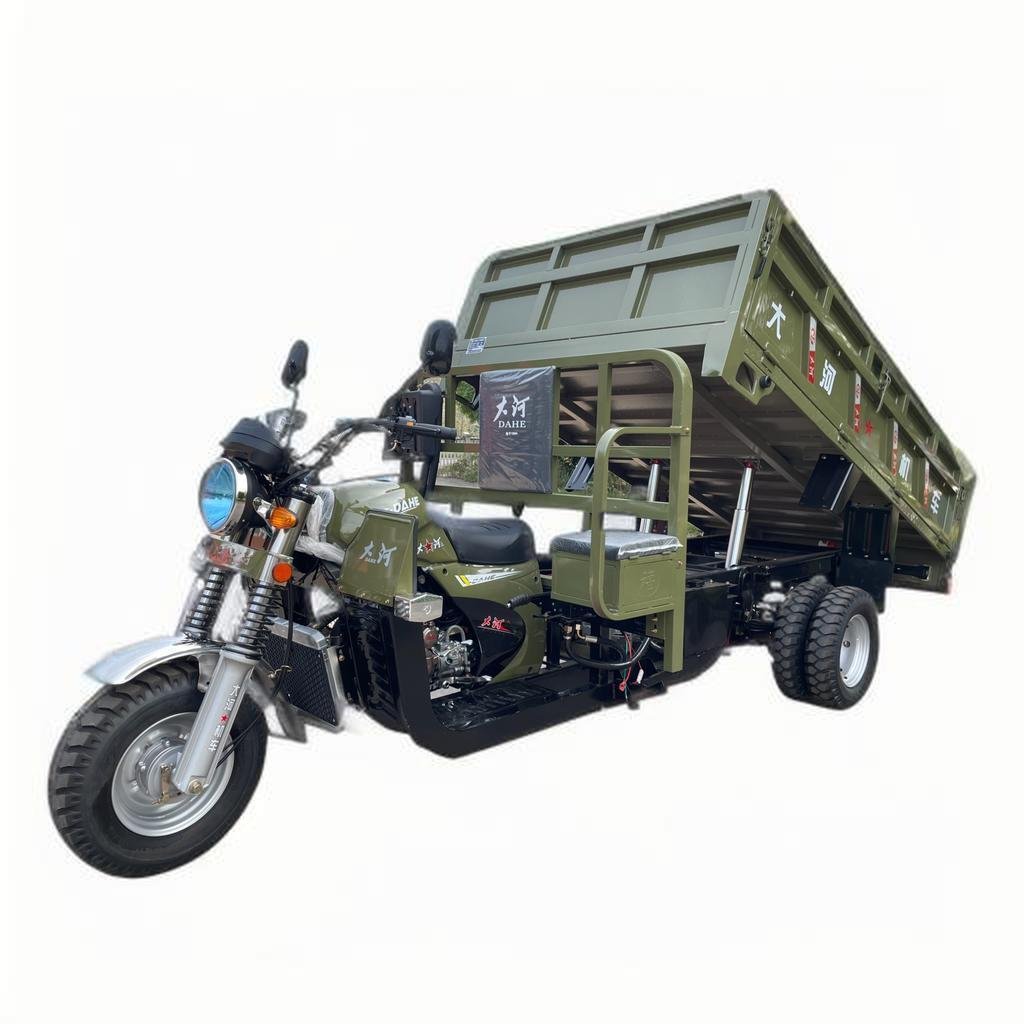 Most Popular 5 Wheel Tricycle 300cc Water Cooled Engine Scooter Gasoline Five Wheel Tricycle Hydraulic Dump Heavy Load Tricycle